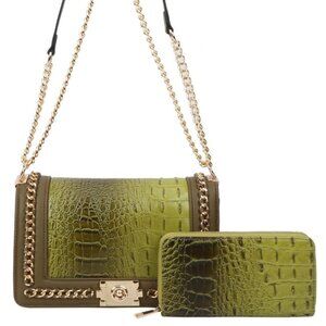 Green Shoulder bag w/ wallet